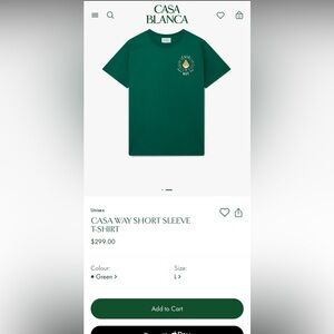 NWOT: Casa Blanca Green Short Sleeve T-Shirt